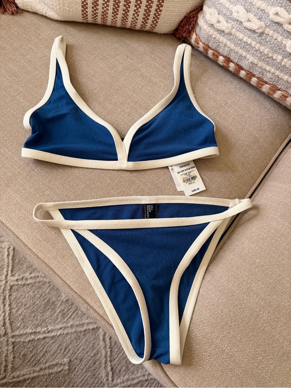 Lisa Marie Fernandez Navy Crêpe Bikini
